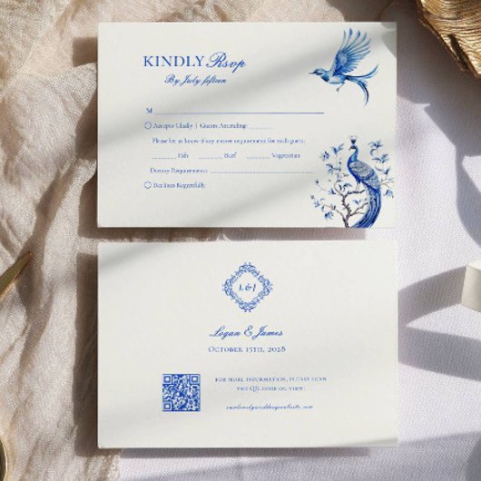 エレガント中華料理の選択ウェディングRSVP 出欠カード