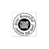 エレガント丸ロゴ円文字スクリプトヴィンテージ ラバースタンプ (インプリント)