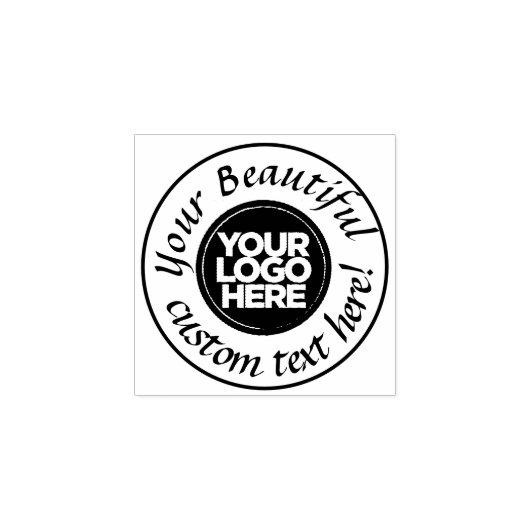 エレガント丸ロゴ円文字スクリプトヴィンテージ ラバースタンプ (インプリント)