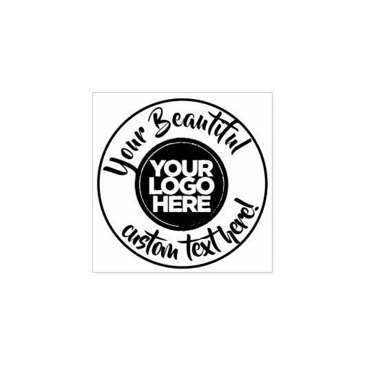 エレガント丸ロゴ円文字台本 ラバースタンプ (インプリント)