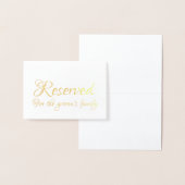 エレガント予約されたテー結婚ブルの場所 箔カード (ディスプレー)