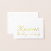 エレガント予約されたテー結婚ブルの場所 箔カード (封筒付き正面)