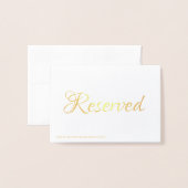 エレガント予約されたテー結婚ブルの場所 箔カード (裏面封筒付き)