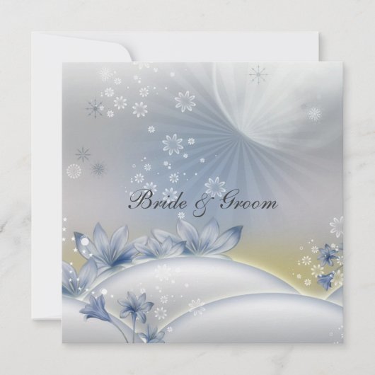 エレガント人気があるな結婚式招待状白い花 招待状 (正面)