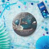 エレガント仮装マスクと真珠パーティー ペーパープレート (パーティー)