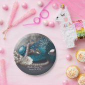 エレガント仮装マスクと真珠パーティー ペーパープレート (パーティー)