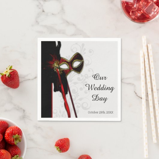 エレガント仮装結婚の スタンダードカクテルナプキン (インサイチュ)