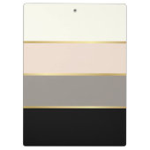 エレガント任意の名ストライプ前を持つシンプルワイド文字 クリップボード (裏面)