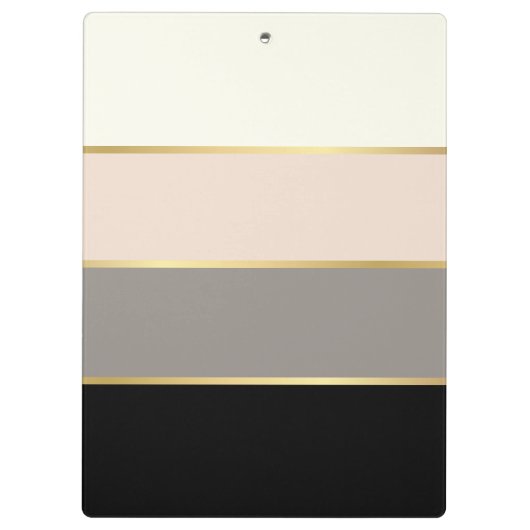 エレガント任意の名ストライプ前を持つシンプルワイド文字 クリップボード (裏面)