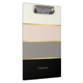 エレガント任意の名ストライプ前を持つシンプルワイド文字 クリップボード (右)