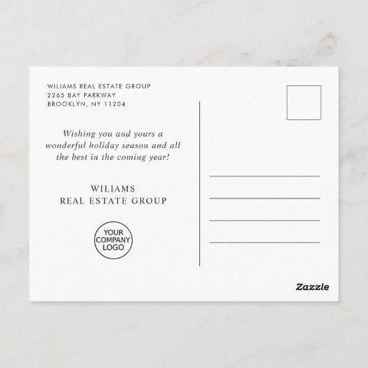 エレガント企業のクリスマス ポストカード (裏面)