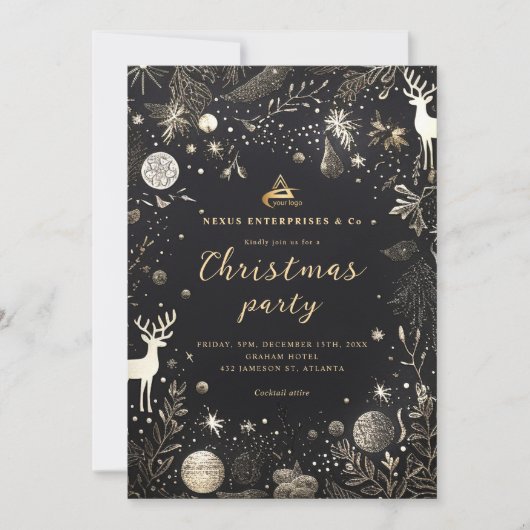 エレガント企業のスパーティー 招待状 (正面)