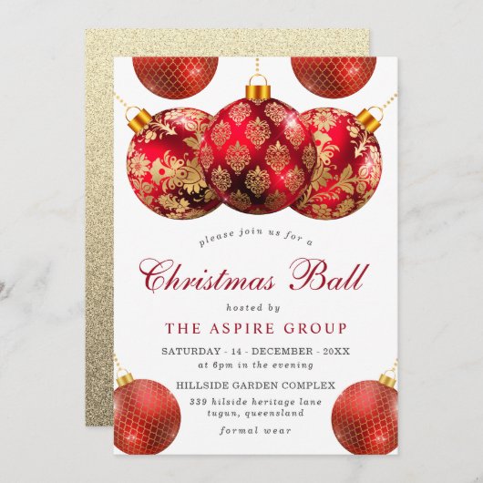 エレガント企業のモダンパーティー 招待状 (正面/裏面)