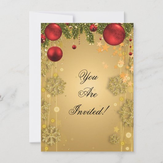 エレガント企業の金ゴールドウィンターグラムクリスマスパーティー 招待状 (裏面)