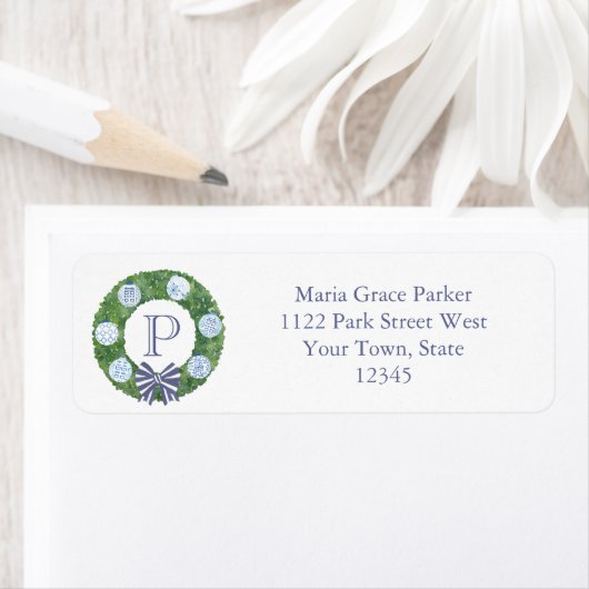 エレガント休日ボクウッドリース差出人住所 ラベル (インサイチュ)