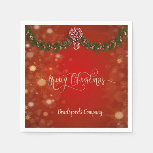 エレガント会社パーティー スタンダードカクテルナプキン (正面)