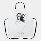 エレガント会社名美容師サロン エプロン (正面)