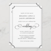 エレガント伝統的す結婚る 招待状 (正面/裏面)