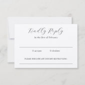 エレガント伝統的な結婚式 出欠カード (正面)