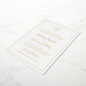 エレガント伝統的な結婚式 箔招待状 (回転した状態)