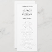 エレガント伝統的アンパフォーマル結婚ン プログラム (正面/裏面)