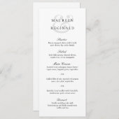 エレガント伝統的アンパフォーマル結婚ン メニュー (正面/裏面)