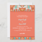 エレガント伝統的インディアンゾウ結婚ズ 招待状 (正面)