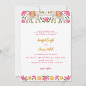 エレガント伝統的インディアンゾウ結婚ズ 招待状 (正面)