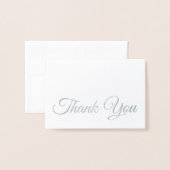 エレガント伝統的シルバースクリプト 箔カード (封筒付き正面)