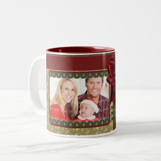 エレガント伝統的デザイン ツートーンマグカップ (正面左)