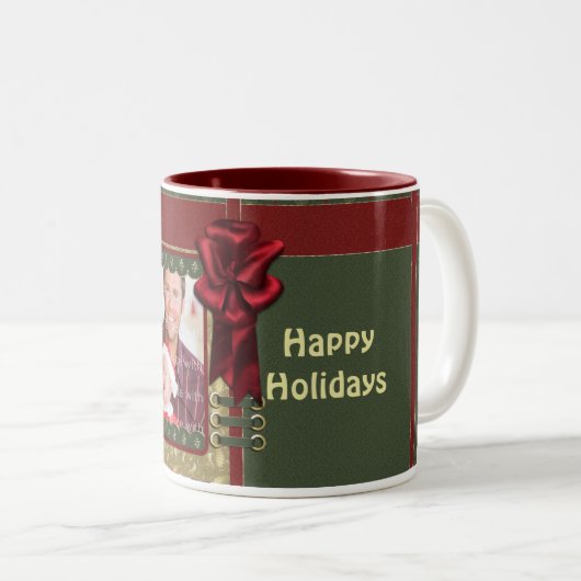 エレガント伝統的デザイン ツートーンマグカップ (正面右)