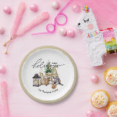 エレガント伝統的フェスティバル水カラーSanta White ペーパープレート (パーティー)