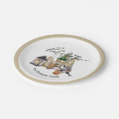 エレガント伝統的フェスティバル水カラーSanta White ペーパープレート (アングル)