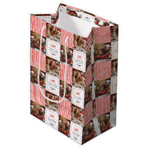 エレガント伝統的モダンRed Bow写真 ミディアムペーパーバッグ