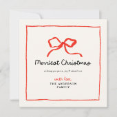 エレガント伝統的モダンRed Bow Christmas Holid シーズンカード (正面)