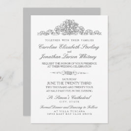 エレガント伝統的 |ベルサイユ・グレイ結婚ズ 招待状