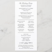 エレガント伝統的 |ベルサイユ・グレー | 結婚s プログラム (裏面)
