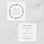 エレガント伝統的Olive BranchオンラインRSVPカード スクエア名刺 (正面/裏面)