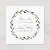 エレガント伝統的Olive BranchオンラインRSVPカード スクエア名刺 (正面)