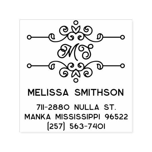 エレガント住所のパーソナライズされた住所 セルフインキングスタンプ (デザイン)