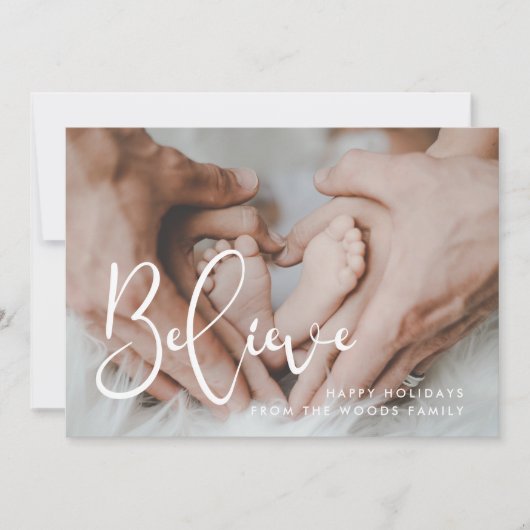 エレガント信じChristmas感動的 Photo シーズンカード (正面)