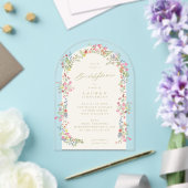 エレガント優美フローラアーチ春ブライダルシャワー アクリル招待状 (インサイチュ (ウェディング))