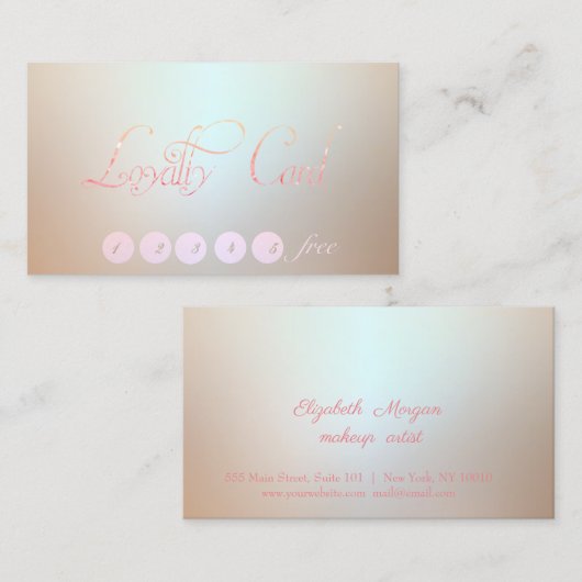 エレガント光スタイリッシュロイヤリティカード ロイヤリティカード (正面/裏面)