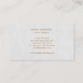 エレガント光モダン灰色リネンプロフェッショナル 名刺 (裏面)