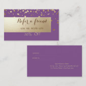 エレガント光沢、紙吹雪、紫の紹介カード 紹介カード (正面/裏面)