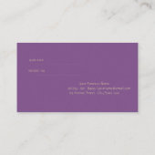 エレガント光沢、紙吹雪、紫の紹介カード 紹介カード (裏面)