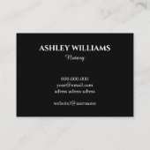 エレガント公証人スクリプトブラック大理石グリッター金ゴールド 名刺 (裏面)