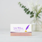 エレガント公証人ローン署名代理人パープルクイル 名刺 (スタンド正面)