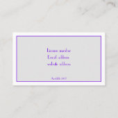 エレガント公証人ローン署名代理人パープルクイル 名刺 (裏面)