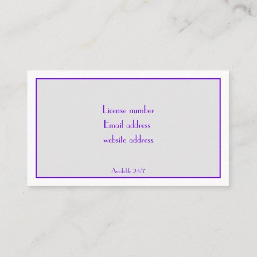 エレガント公証人ローン署名代理人パープルクイル 名刺 (裏面)